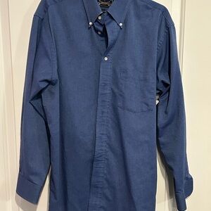 Men's Blue Casual Button-Down Shirt
